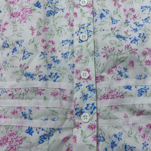 Lanz of Salzburg Dress Women 1X Multicolor Floral Button Up Cotton Floral Belted - Picture 13 of 16